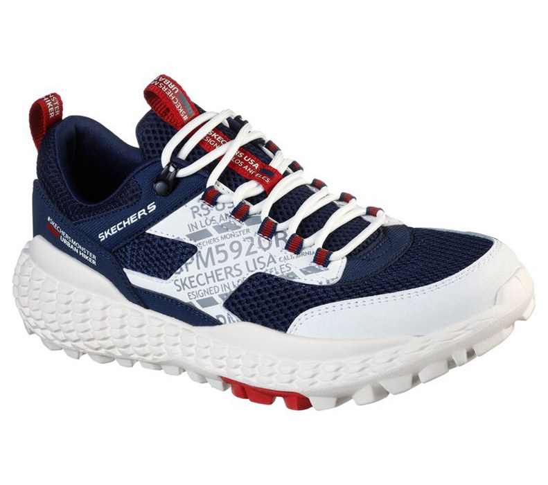 Skechers Herr Vita/Marinblå Sneakers - Monster - Mashton - Sverige (KTQPW-8756)